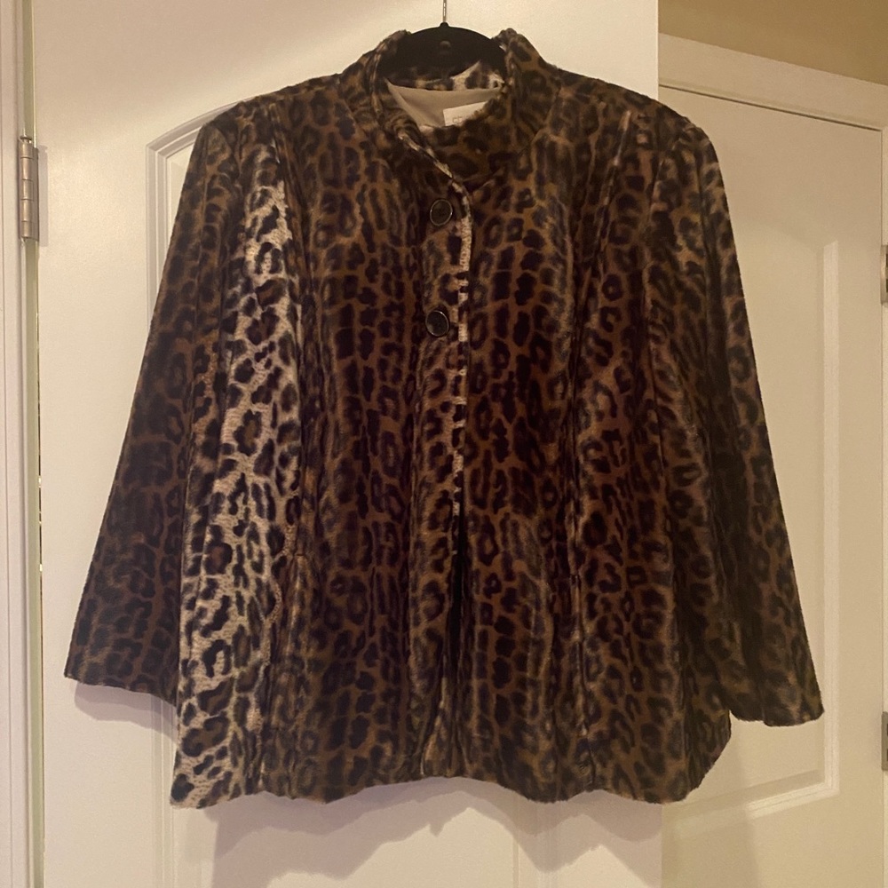 NWT Faux Fur Animal Print Jacket